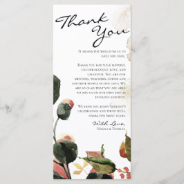 Autumn Aquatercolor Floral Vielen Dank Place Einst Menükarte