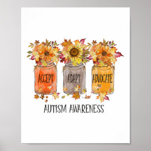 Autumn Autismus Awareness Accept Adaptation Advoca Poster