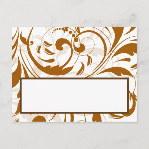 Autumn (Autumn) der Platzkarte Damask Postkarte