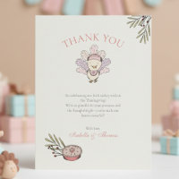 Autumn Baby Girl Little Turkey Danke Karte