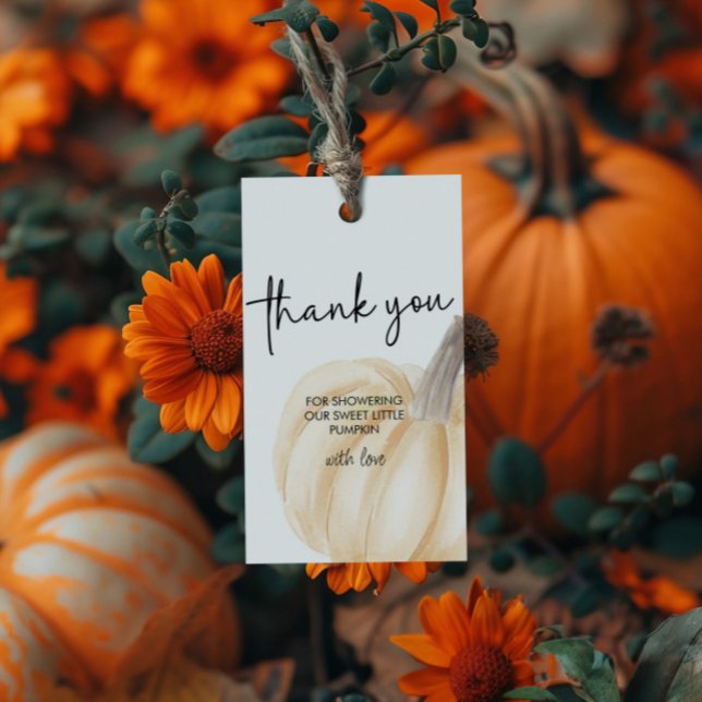 Autumn Baby Shower Little Pumpkin Rectangle Geschenkanhänger (Von Creator hochgeladen)