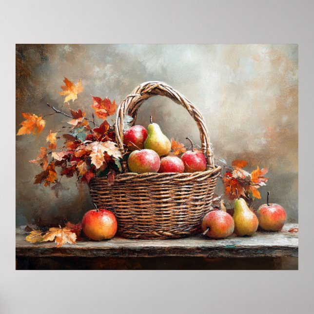 Autumn Basket of Fruits Poster (Vorne)