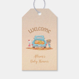 Autumn Bears Pumpkins in Truck Custom Geschenkanhänger