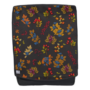 Autumn berries on chocolate brown 2 rucksack