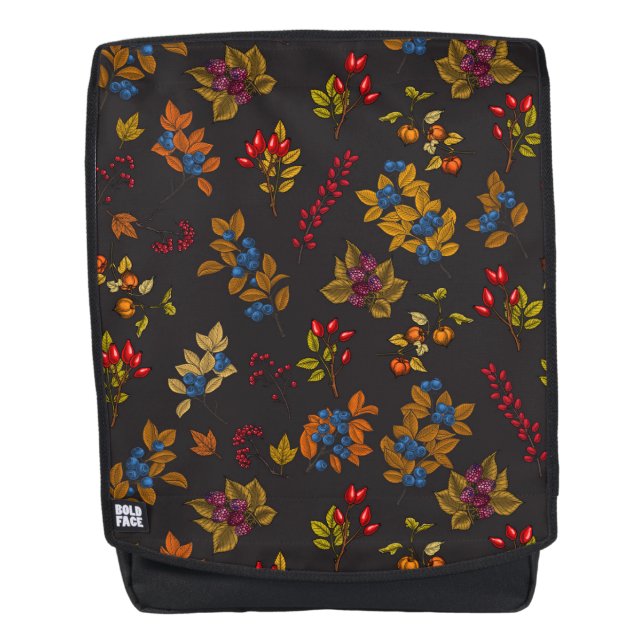 Autumn berries on chocolate brown 2 rucksack (Vorderseite)
