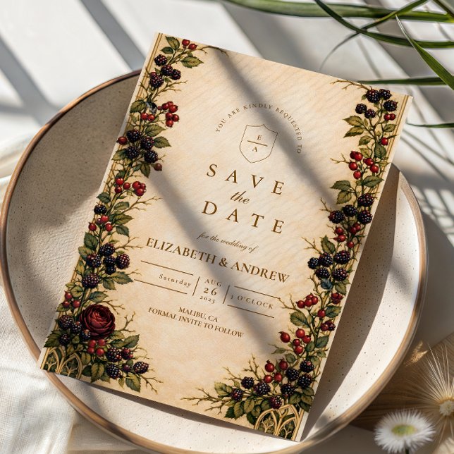 Autumn Berry Botanical Wedding Save The Date (Von Creator hochgeladen)