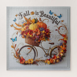 Autumn Bicycle Erntedank Blooms Wall Art Puzzle