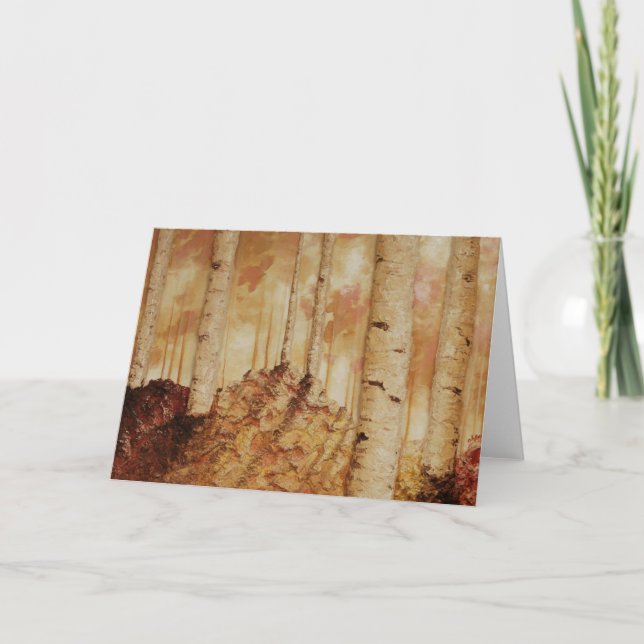 Autumn Birch Greeting Card von Artist Alison Galva Karte (Vorderseite)