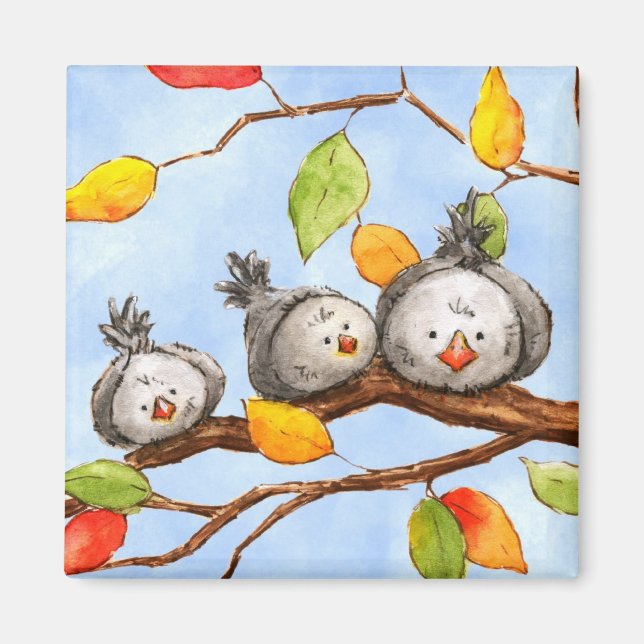 Autumn Birds Trio Magnet (Vorne)