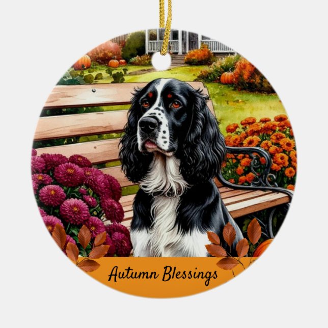 Autumn Blessings Thanksgiving  Keramik Ornament (Vorne)