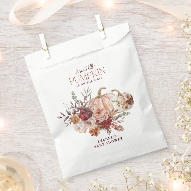 Autumn Blooms 'a little pumpkin' Baby Shower Geschenktütchen (Ausgeschnitten)