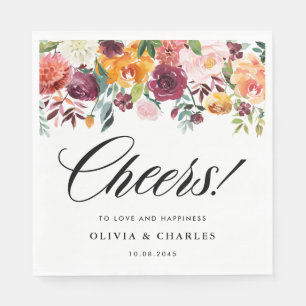 Autumn Blooms Garland Hochzeit im Herbst Serviette