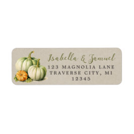 Autumn Blooms Pumpkins Fall Green Rücksendeadresse