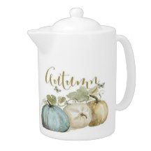 Autumn Blue Pumpkin Medium Tee Pot