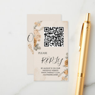 Autumn Boho Blooms   Moderne Hochzeitskarte Begleitkarte