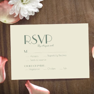 Autumn Boho Deko   Cream Wedding RSVP Card Karte