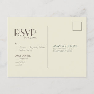 Autumn Boho Deko Cream Wedding RSVP Einladungspostkarte