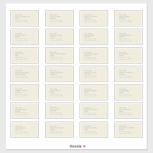 Autumn Boho Deko   Creme Guest Address Label