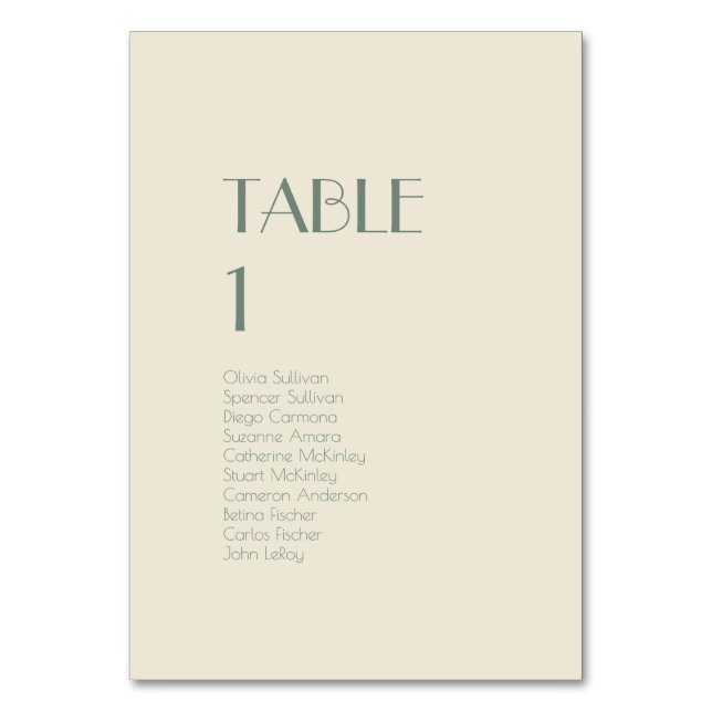 Autumn Boho Deko | Creme Tischnummer Gäste (Vorderseite)