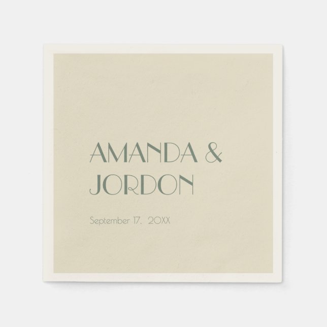 Autumn Boho Deko | Creme Wedding Cocktail Serviette (Vorderseite)