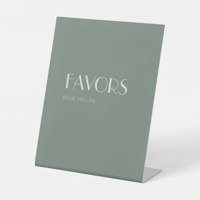 Autumn Boho Deko | Grüne Gastgeschenke Hochzeiten Sockelschild (Vorderseite)