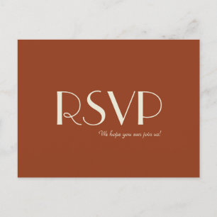 Autumn Boho Deko   Rust Wedding RSVP Einladungspostkarte