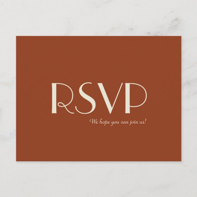 Autumn Boho Deko | Rust Wedding RSVP Einladungspostkarte (Vorderseite)