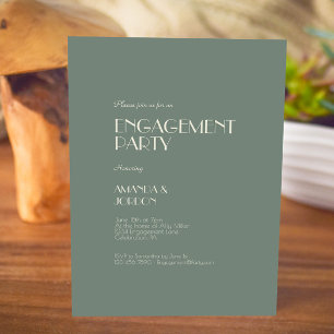 Autumn Boho Deko   Sage Green Engagement Party Einladung