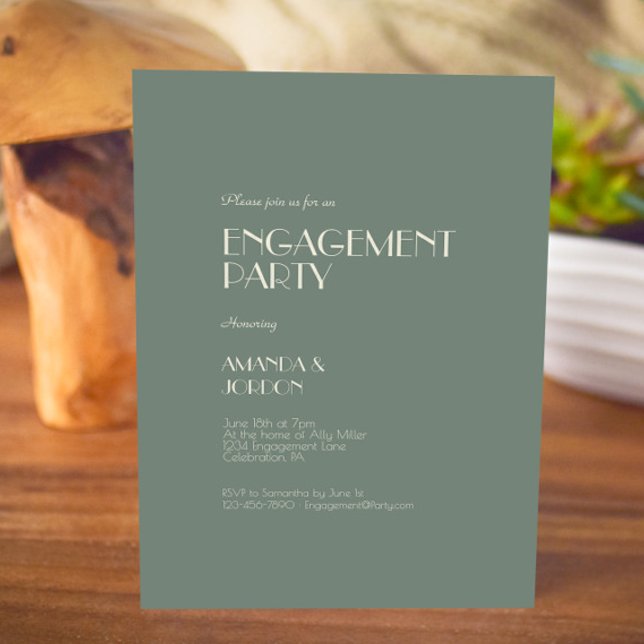 Autumn Boho Deko | Sage Green Engagement Party Einladung (Von Creator hochgeladen)
