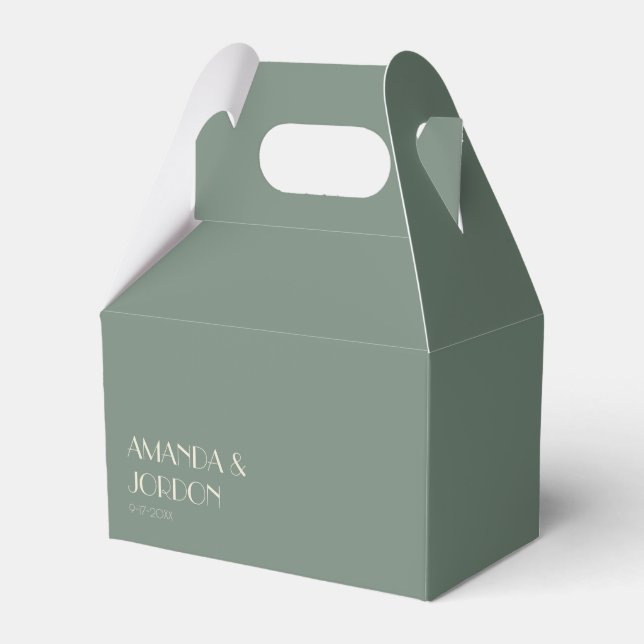 Autumn Boho Deko | Sage Green Gable Favor Box Geschenkschachtel (Vorderseite)