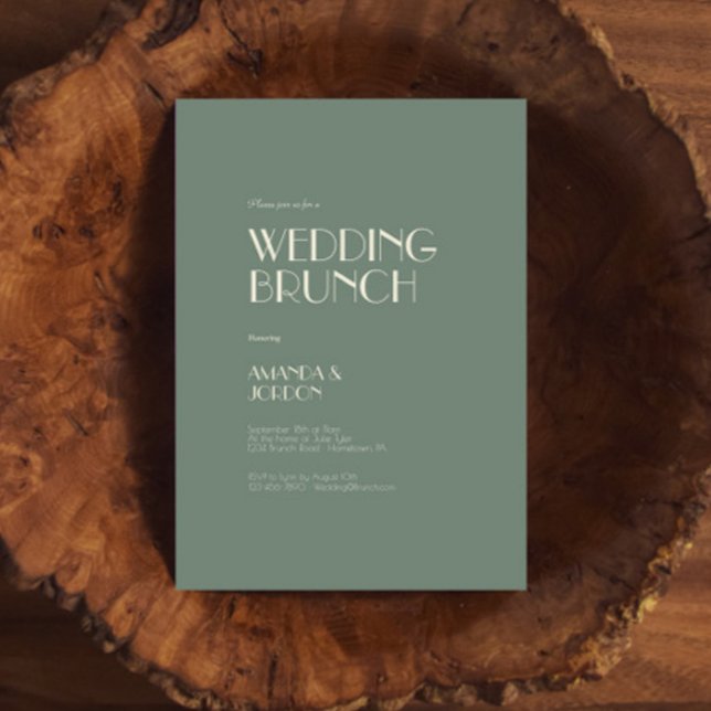 Autumn Boho Deko | Sage Green Wedding Brunch Einladung (Von Creator hochgeladen)