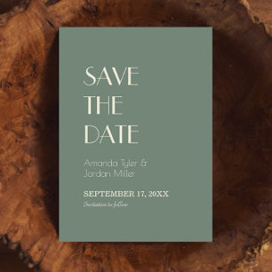 Autumn Boho Deko   Sage Green Wedding Save The Date