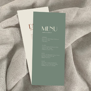 Autumn Boho Deko   Speisekarte mit grünem Abendess Menükarte