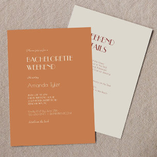 Autumn Boho Deko Terracotta Bachelorette Wochene Einladung