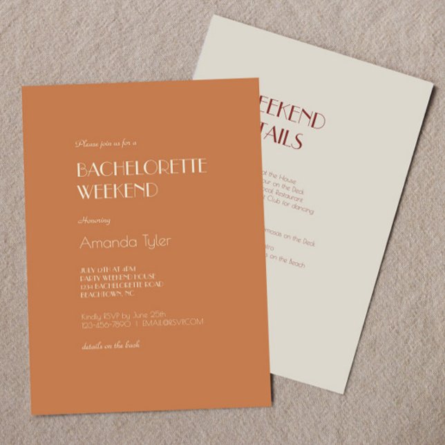 Autumn Boho Deko | Terracotta Bachelorette Wochene Einladung (Von Creator hochgeladen)