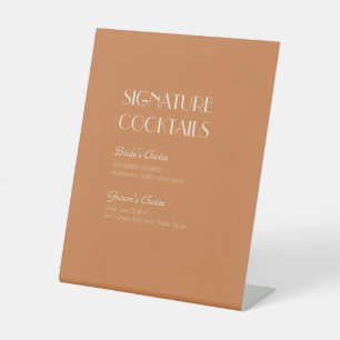 Autumn Boho Deko Terracotta Cocktail Menu Sockelschild