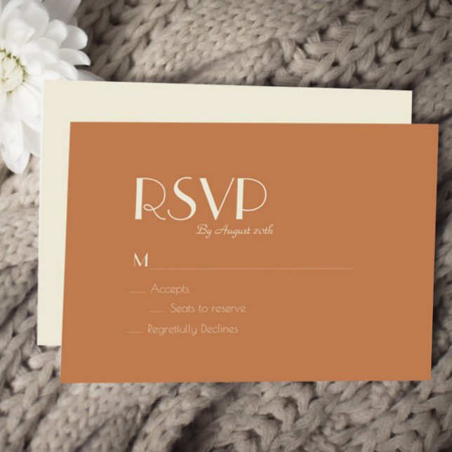 Autumn Boho Deko | Terracotta Wedding Meal Choice RSVP Karte (Von Creator hochgeladen)