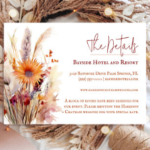 Autumn Boho Floral Wedding   weiß Begleitkarte