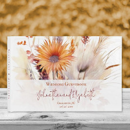 Autumn Boho Floral Wedding | weiß Gästebuch
