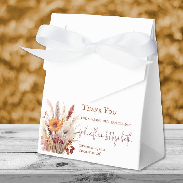 Autumn Boho Floral Wedding | weiß Geschenkschachtel (Autumn Boho Floral Wedding White Favor Boxes)