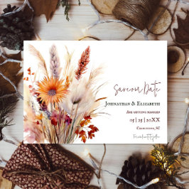 Autumn Boho Floral | Weißes Save the Date