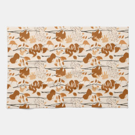 Autumn Botanical Leaves Minimalist  Geschirrtuch