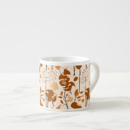Autumn Botanical Leaves Minimalist Mug Espressotasse