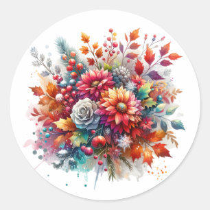 Autumn Bouquet Personalisiert Runder Aufkleber