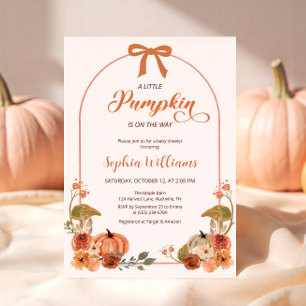 Autumn Bow Little Pumpkin Baby Shower Einladung