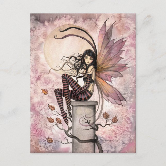 Autumn Breezes Fairy Fantasy Art von Molly Harriso Postkarte (Vorderseite)