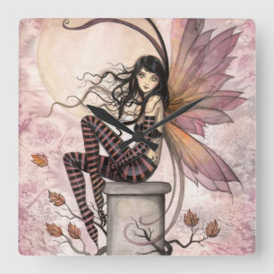 Autumn Breezes Fairy Fantasy Art von Molly Harriso Quadratische Wanduhr