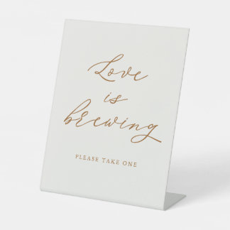 Autumn Bridal Shower Love is Brewing Coffee Favor Sockelschild