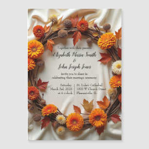 Autumn Bridal Wreath Magneteinladung