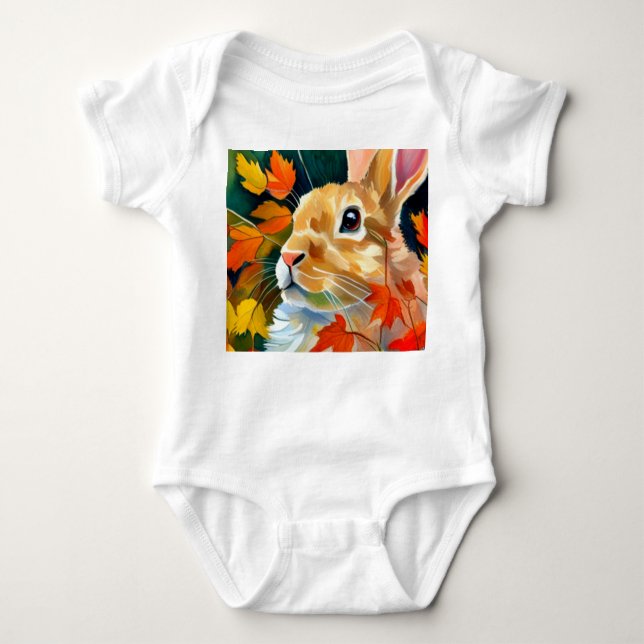 Autumn Bunny Baby Strampler (Vorderseite)
